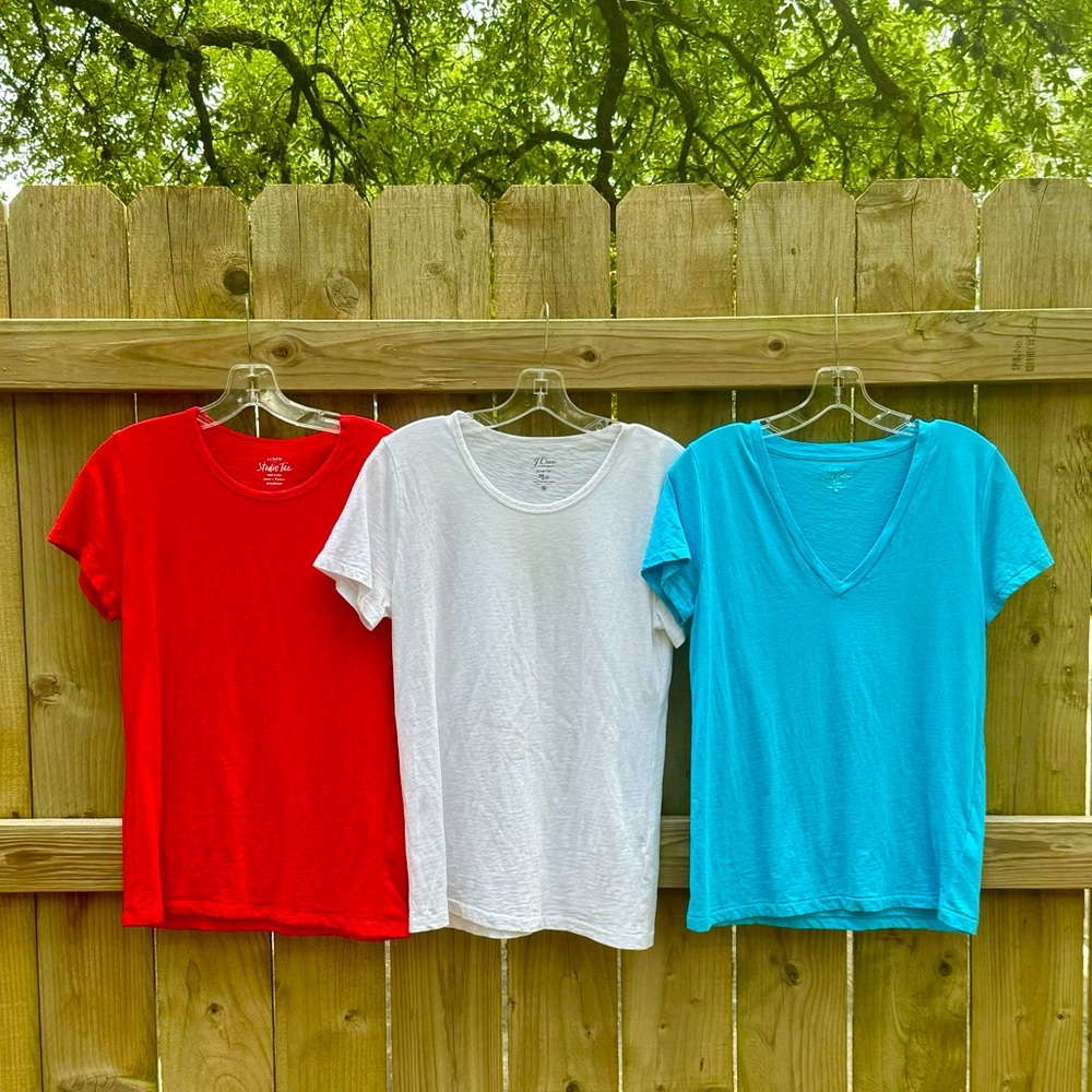 Three J.Crew Short Sleeve Tee-Shirts